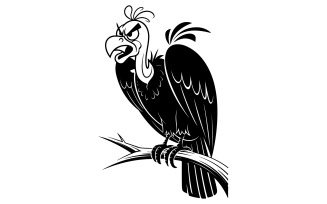 A minimalist cartoon image of an angry cock