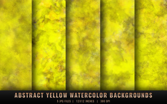 Abstract Yellow Watercolor Backgrounds