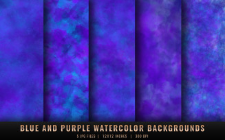 Blue and Purple Watercolor Backgrounds
