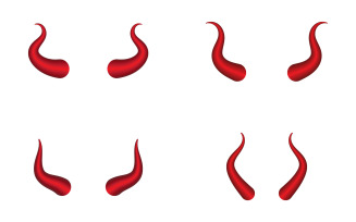 Devils Horns Isolated On White Background Evil Horns Vector illustration design template v.1
