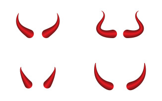 Devils Horns Isolated On White Background Evil Horns Vector illustration design template v.2