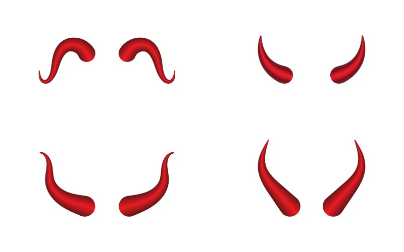 Devils Horns Isolated On White Background Evil Horns Vector illustration design template v.3 Illustration