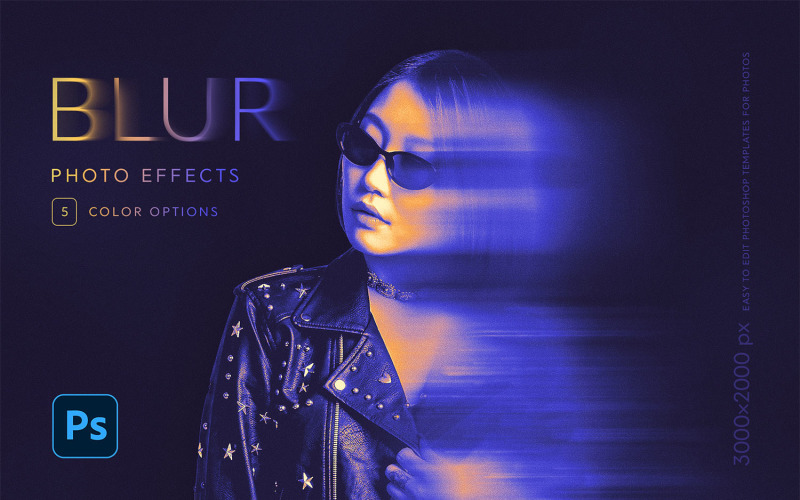 Duotone Portrait Blur Photo Effect Illustration