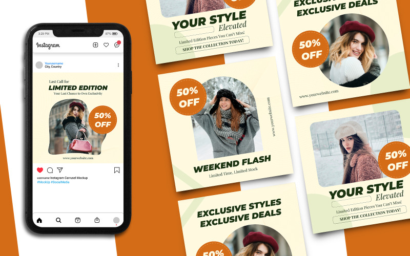Fashion Sale Instagram Post Template 429 Social Media