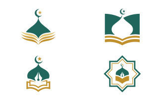 islamic school Vector icon design illustration Template v.2