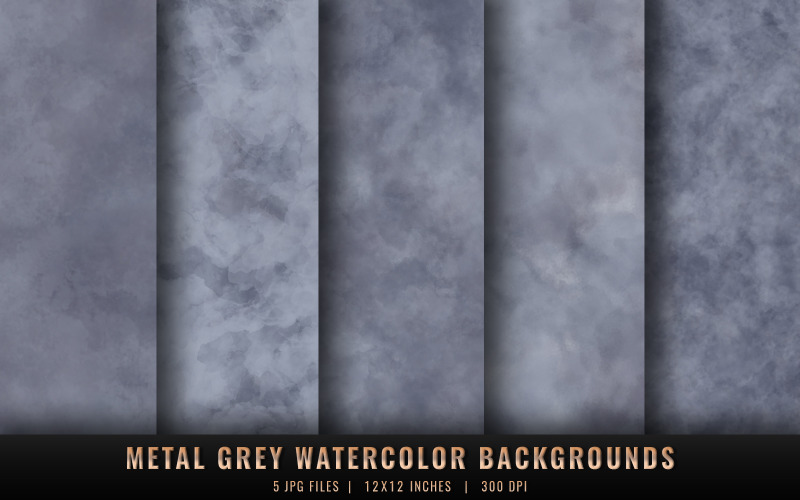 Metal Grey Watercolor Backgrounds