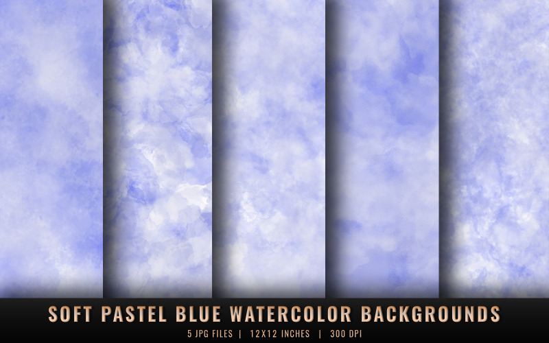 Soft Pastel Blue Watercolor Backgrounds
