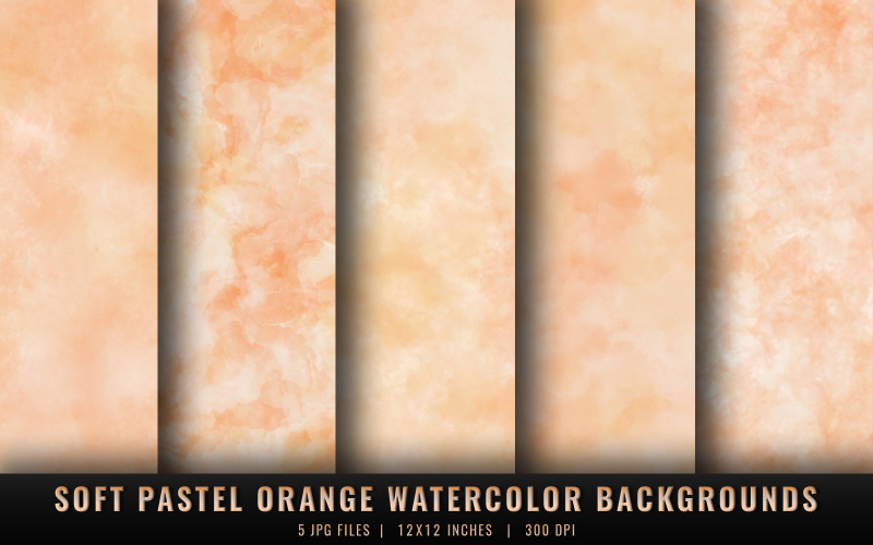 Soft Pastel Orange Watercolor Backgrounds