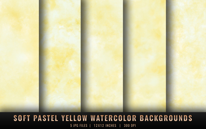 Soft Pastel Yellow Watercolor Backgrounds