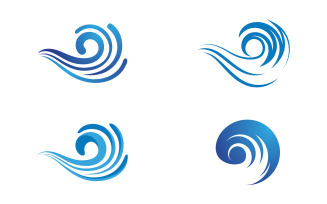 Wave icons. Water sea element, ocean liquid curve, vector illustration design template v.3