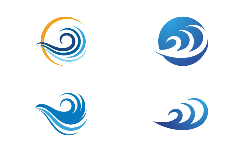 Wave icons. Water sea element, ocean liquid curve, vector illustration design template v.4 Illustration