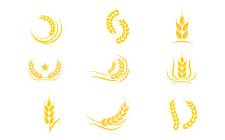 Agriculture Wheat Ears Harvest Decorative Elements icon design template