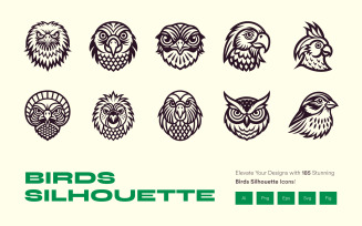 Birds Silhouette Icon Set