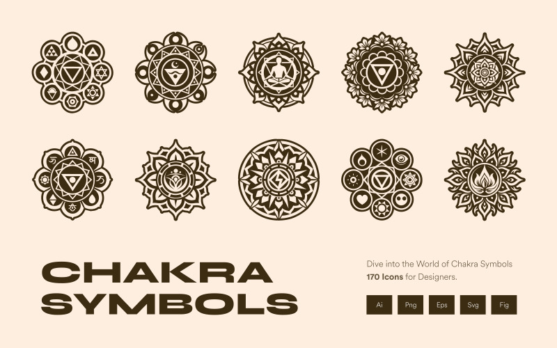 Chakra Symbols Collection Icon Set