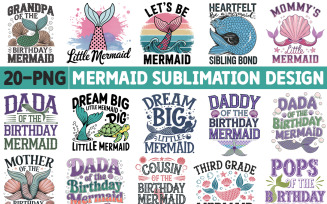 Mermaid-Sublimation PNG Design