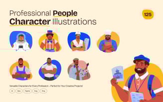 Professions People Character Illustrations