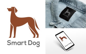 Smart Dog Logo Design Vector, Emblem