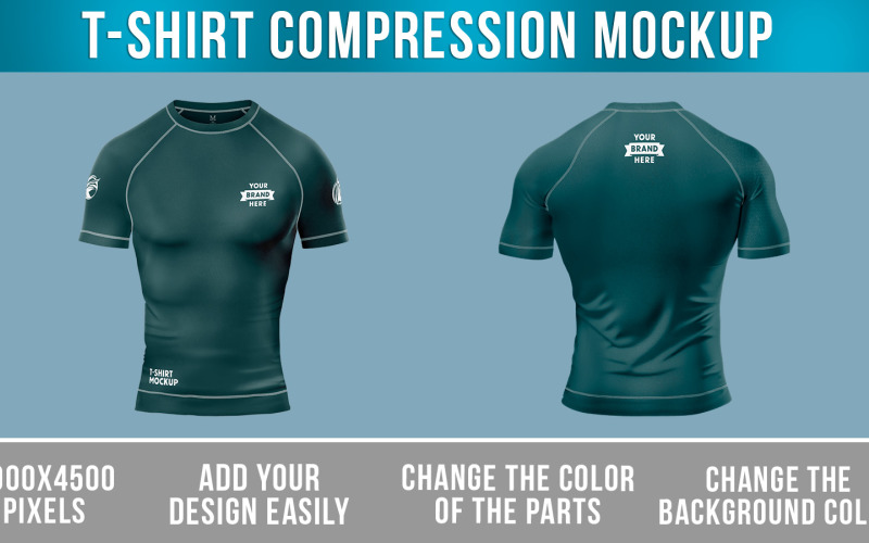 T-Shirt Short Sleeve Compression Product Mockup
