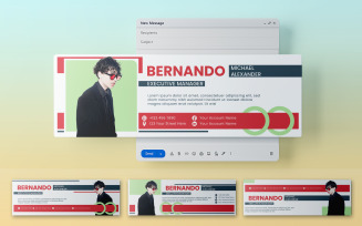 Geometric Email Signature template 395