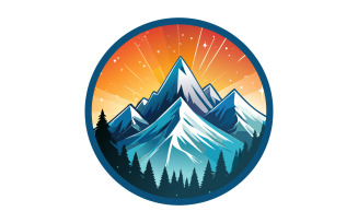 Abstract mountain logo design