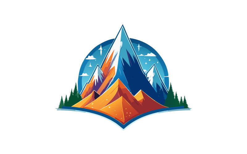 Abstract unique modern style mountain logo design Logo Template