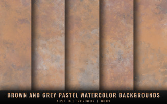 Brown and Grey Pastel Watercolor Backgrounds