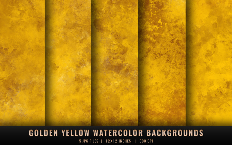 Golden Yellow Watercolor Backgrounds