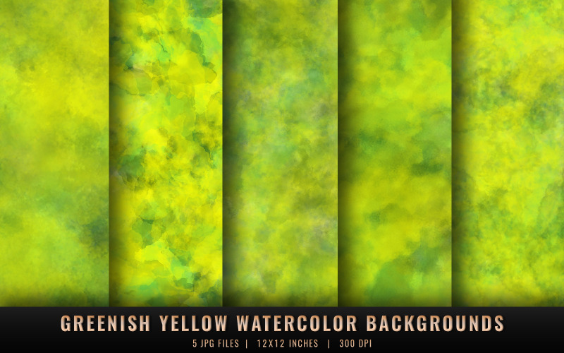 Greenish Yellow Watercolor Backgrounds