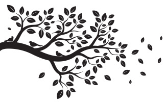 Tree branch vector illustration design template v.1