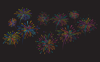 Firework live event colorfull vector icon illustration design template v.2
