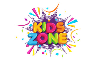 Playing Kids area Title Event Vector icon design illustration Template v.12