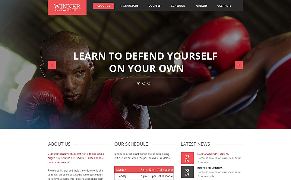 Boxing Responsive site Template 47524
