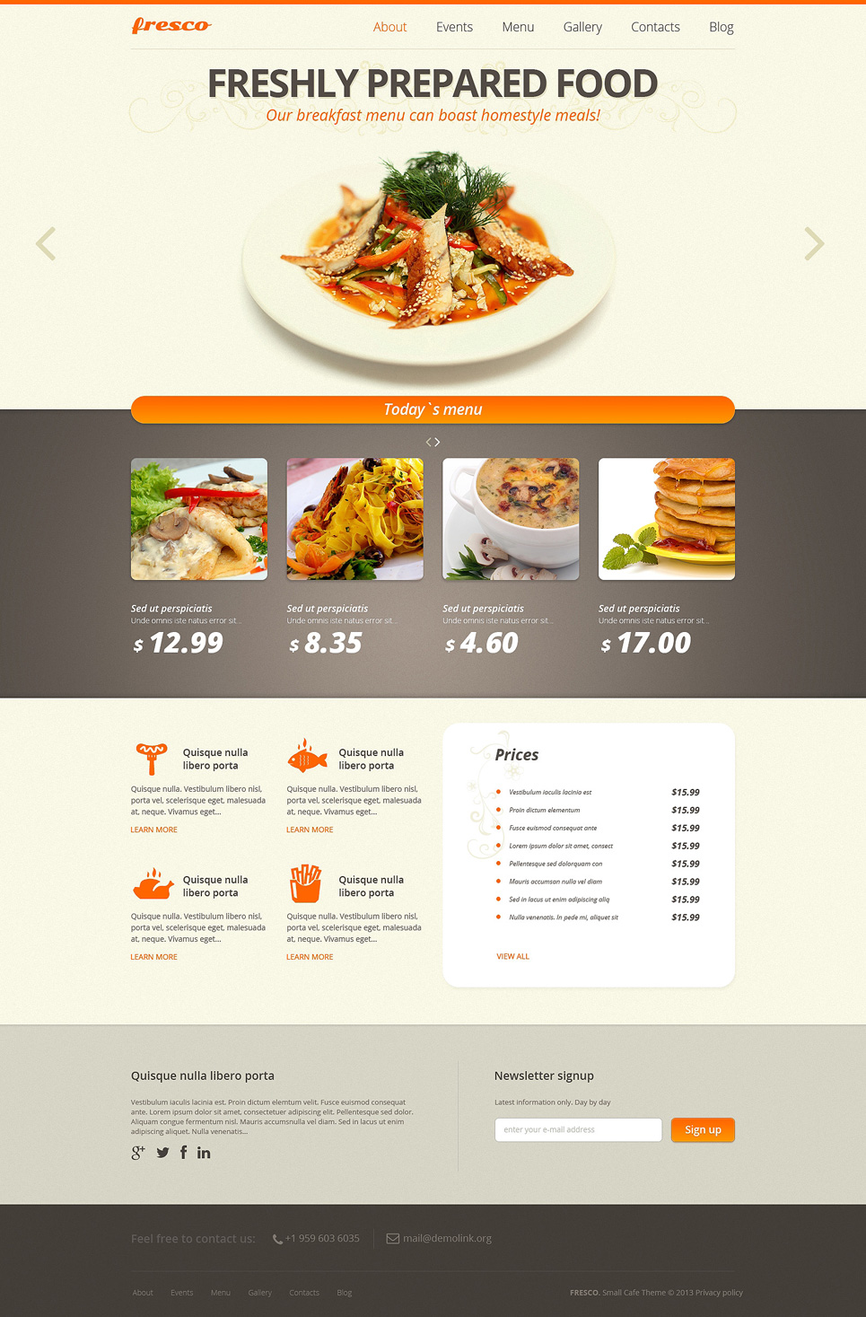 Cafe and Restaurant Responsive Joomla Template New Screenshots BIG