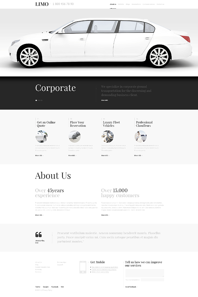 Limousine Services Responsive WordPress Theme New Screenshots BIG