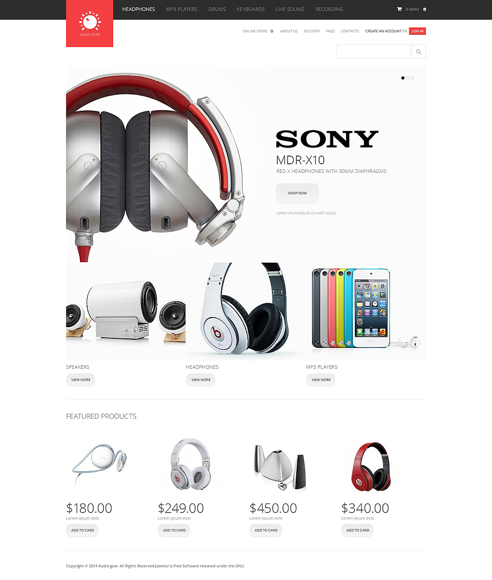 Music Gear VirtueMart Template New Screenshots BIG