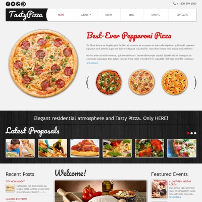 Responsive Plantilla Joomla #47508 para Sitio de  para Sitio de Pizzerías