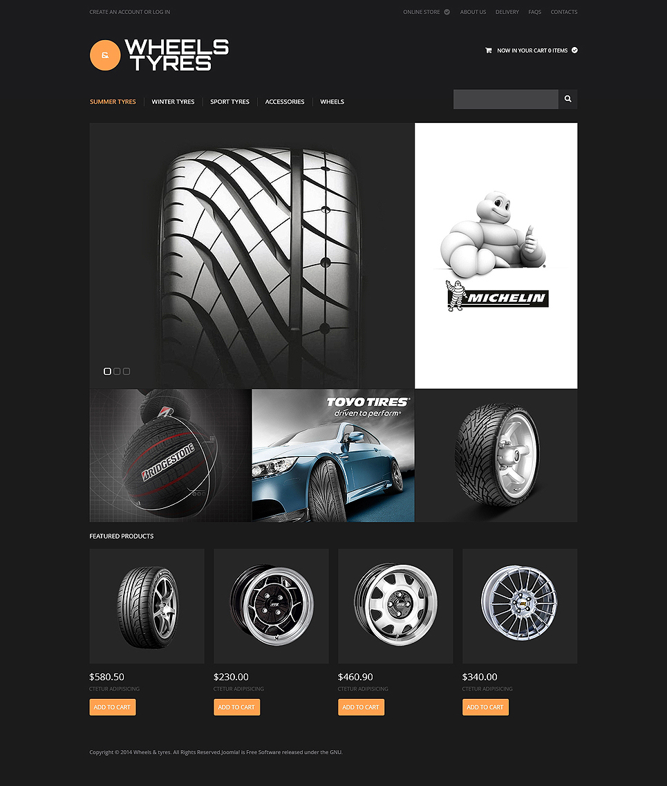 Wheels and Tyres VirtueMart Template New Screenshots BIG