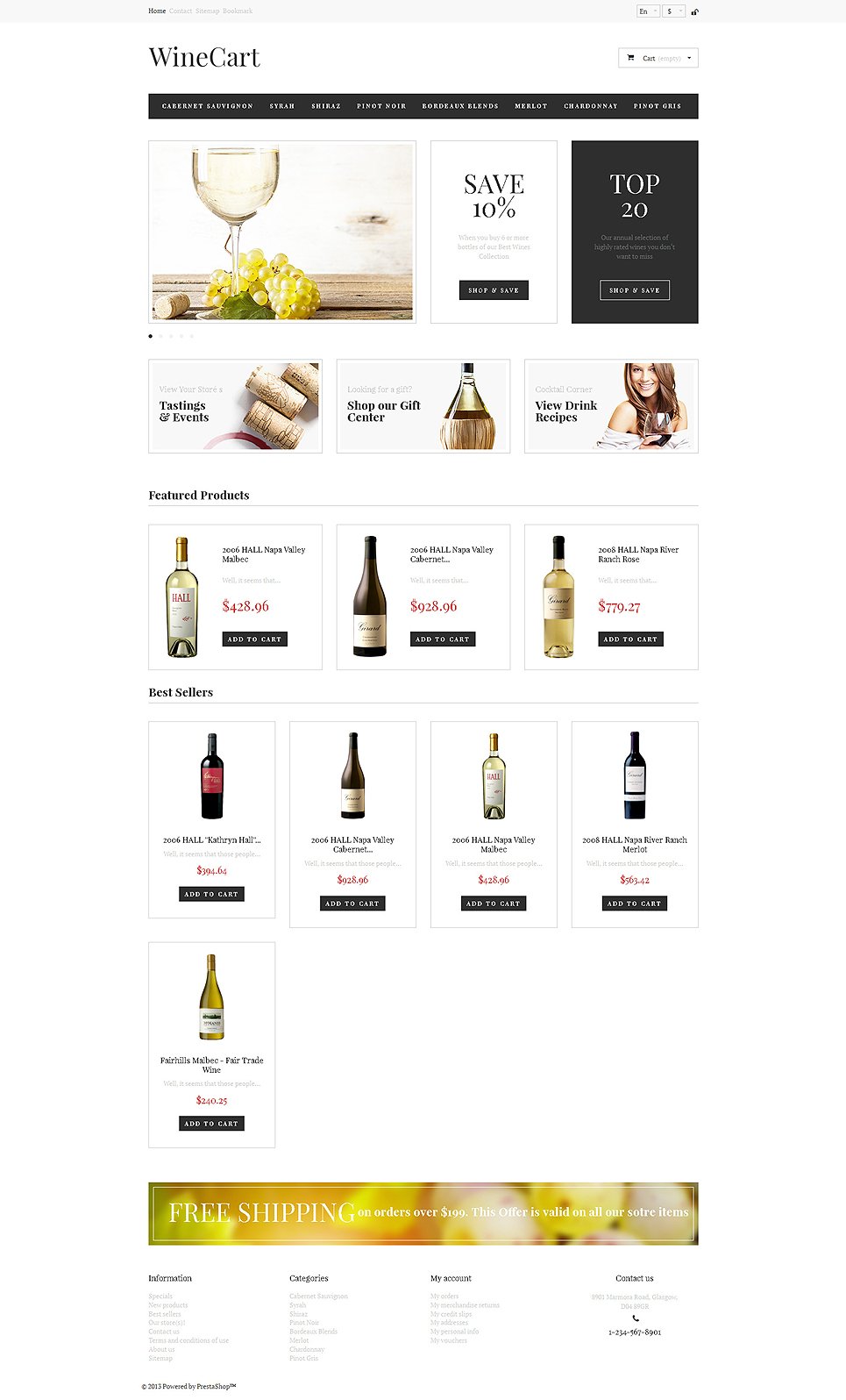 Wine Love PrestaShop Theme New Screenshots BIG