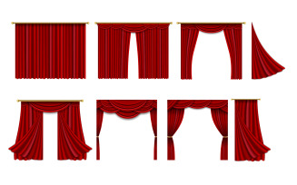 Realistic luxury curtain cornice decor domestic fabric interior drapery textile lambrequin v.4