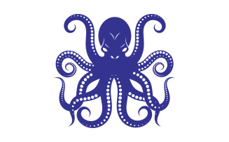 Dangerous animal of sea octopus vector icon illustration design template v.1