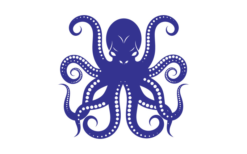 Dangerous animal of sea octopus vector icon illustration design template v.1 Illustration