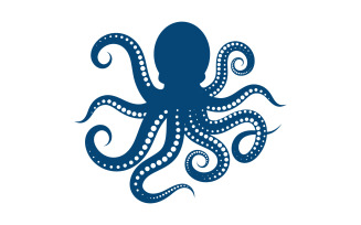 Dangerous animal of sea octopus vector icon illustration design template v.3