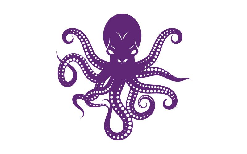 Dangerous animal of sea octopus vector icon illustration design template v.4 Illustration