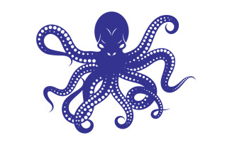 Dangerous animal of sea octopus vector icon illustration design template v.5
