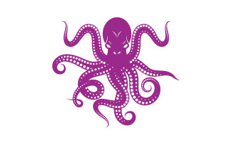 Dangerous animal of sea octopus vector icon illustration design template v.6