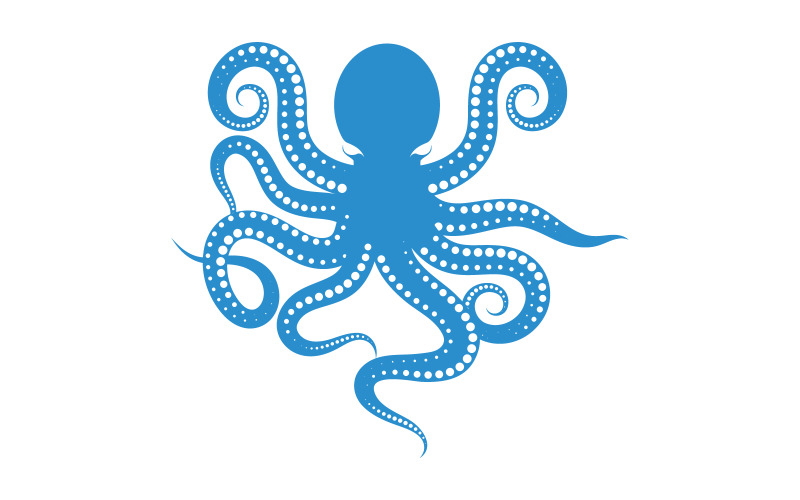 Dangerous animal of sea octopus vector icon illustration design template v.7 Illustration