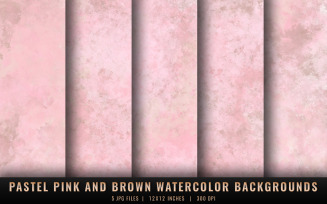 Pastel Pink and Brown Watercolor Backgrounds
