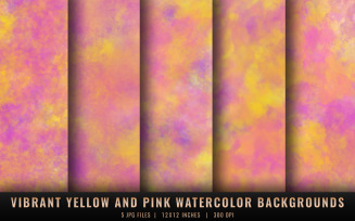 Vibrant Yellow and Pink Watercolor Backgrounds