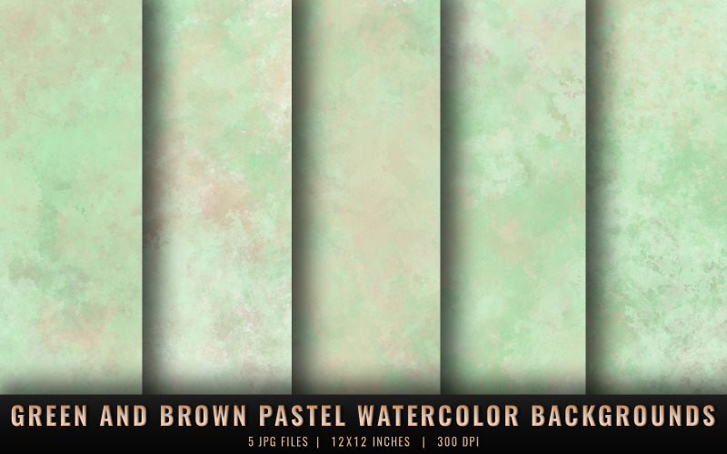 Green and Brown Pastel Watercolor Backgrounds