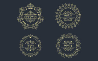 Beauty Vintage border line Template vector illustration design v.2